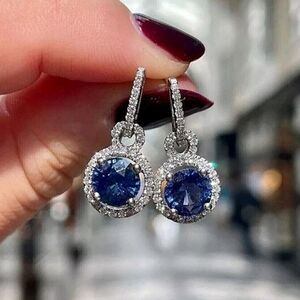 Shapphire Blue And White Dangle Earrings